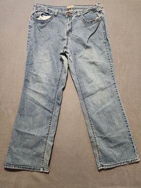 Earl Jeans Women Size 18W Blue Bootcut Stretch Embroidered Pockets Plus Size